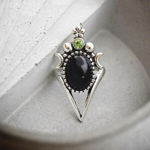 Faux Onyx Gypsy Statement Ring